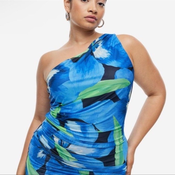 H&M new with rags One-shoulder Mesh Dress M size - Picture 2 of 6